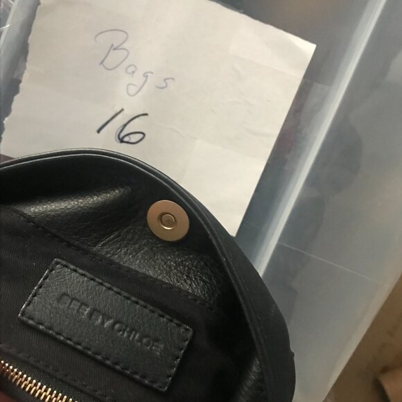 See By Chloe Shoulder Bag Black Leather Front Pocket Dual Handles - Picture 11 of 11